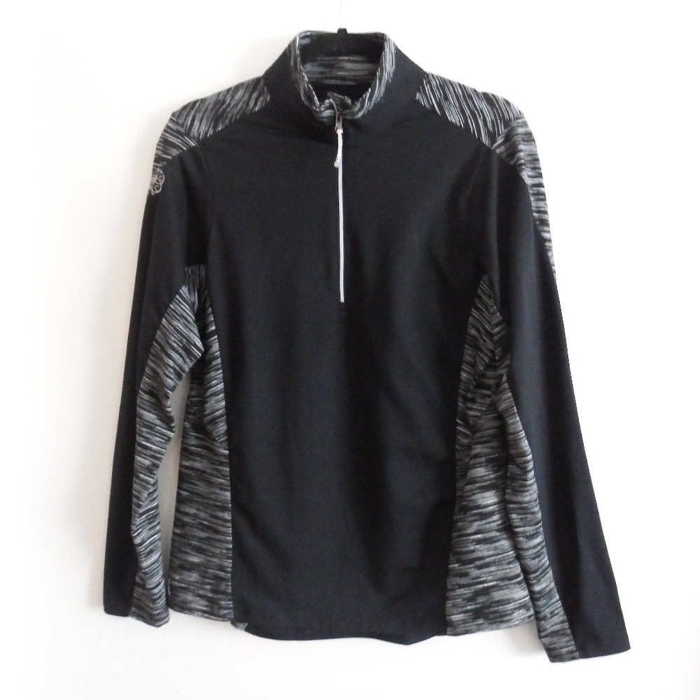 Antigua Black/Gray Athletic Pullover With Zipper M